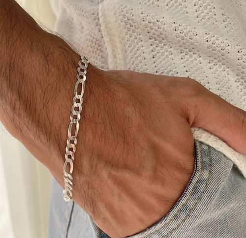 دستبند مردانه فیگارو ایتالیایی نقره کد 90033