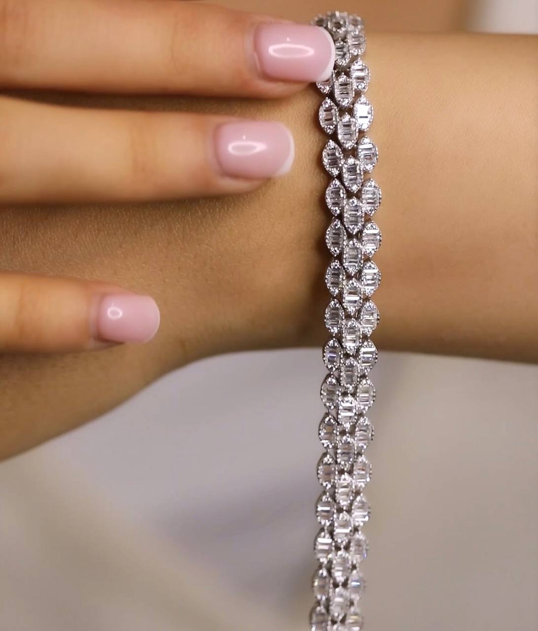 دستبند جواهری نقره زنانه کد 30377