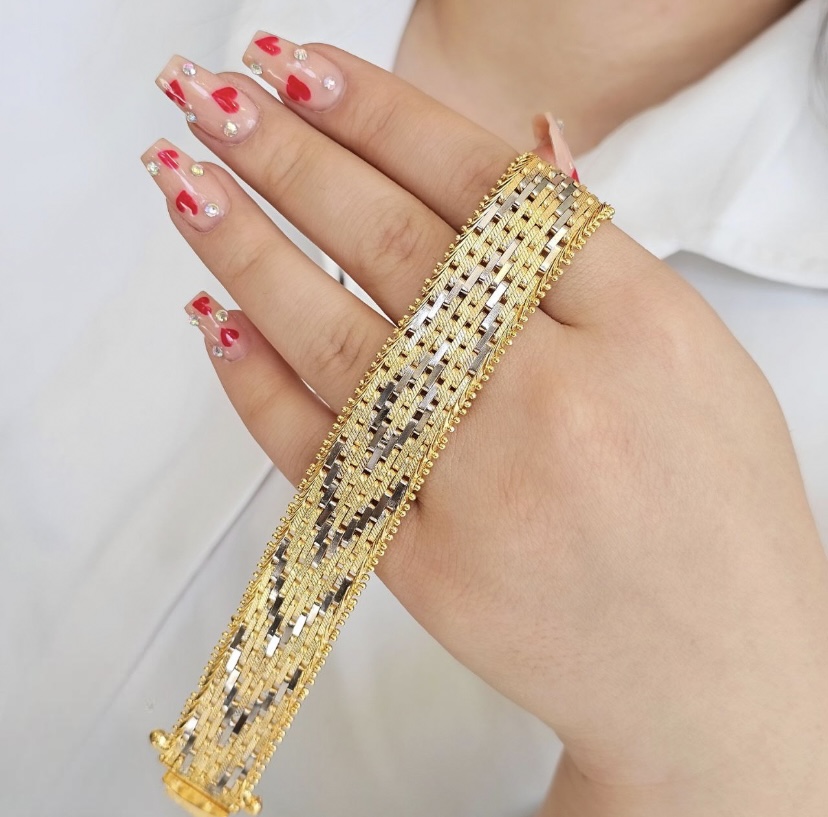 دستبند جلفا تراش جواهری نقره زنانه کد 30379