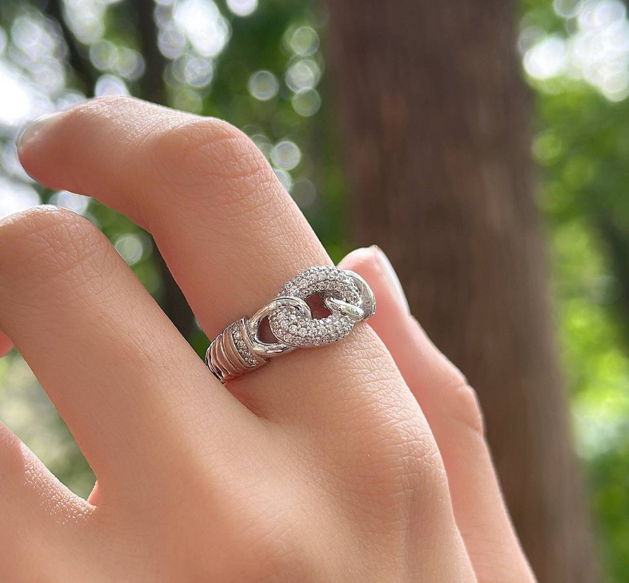 انگشتر جواهری نقره زنانه کد 10784