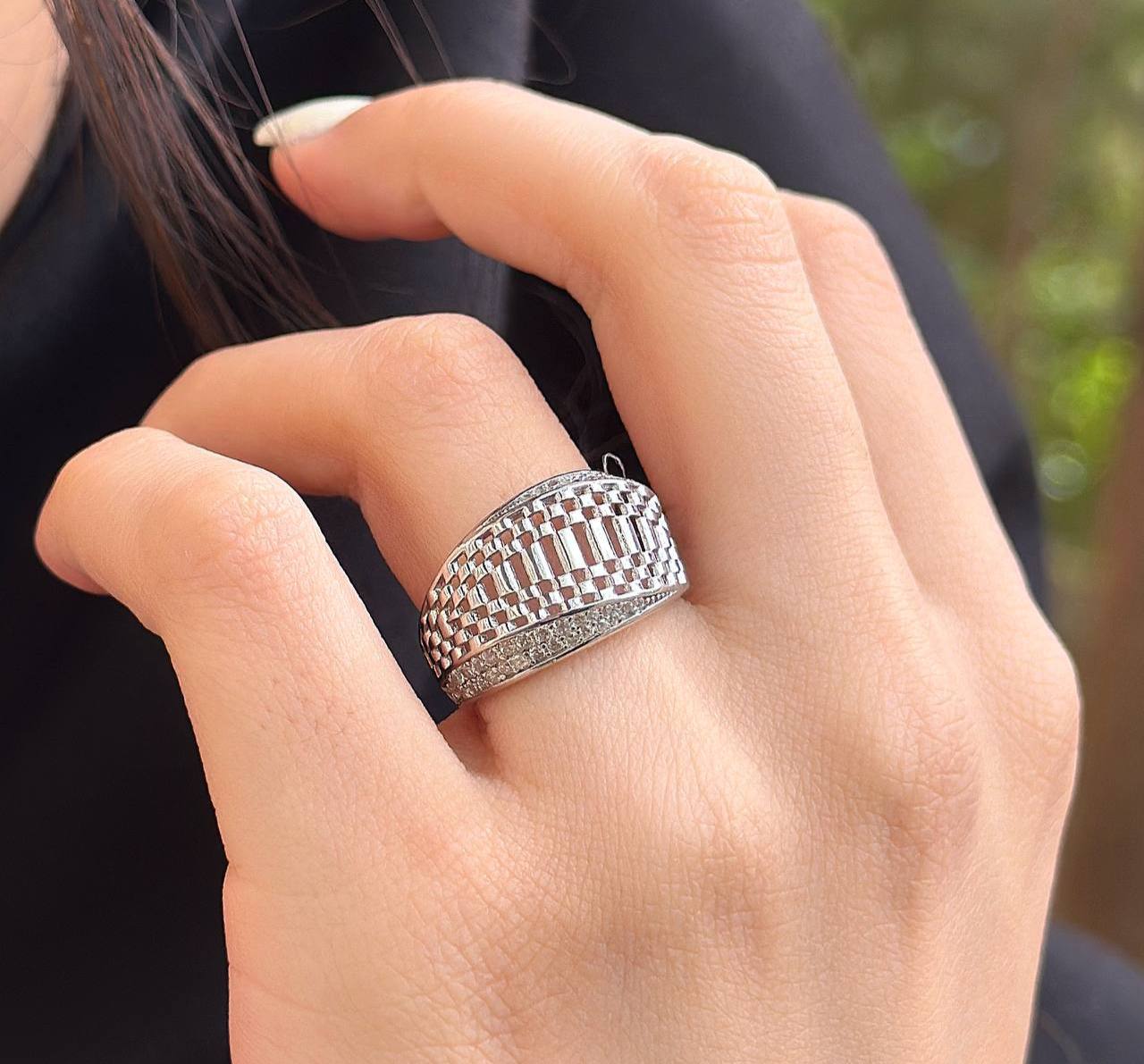 انگشتر جواهری نقره زنانه کد 10792