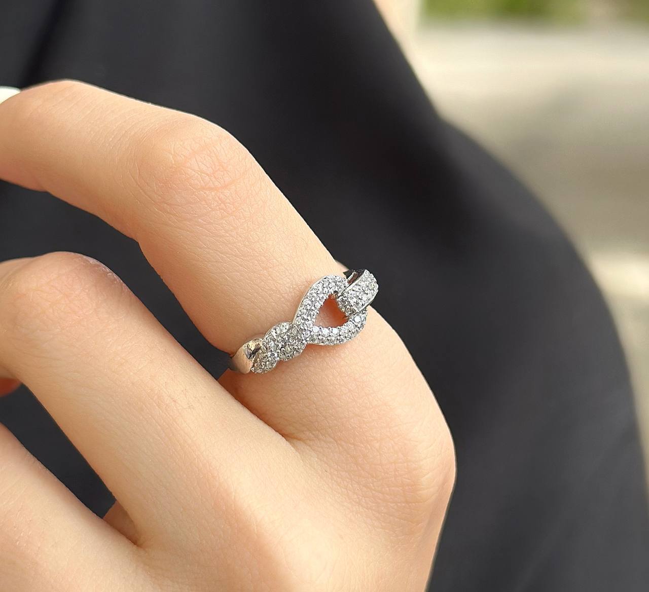 انگشتر جواهری نقره زنانه کد 10797