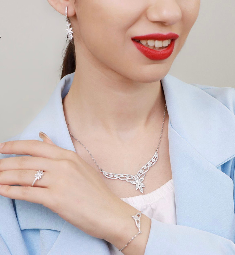 سرویس نقره زنجیری زنانه کد 60046