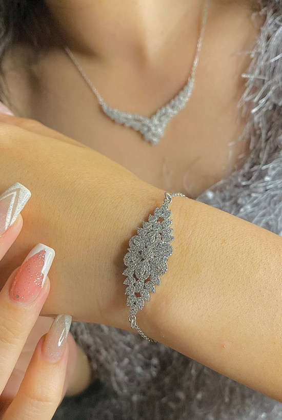 سرویس نقره زنجیری زنانه کد 60050