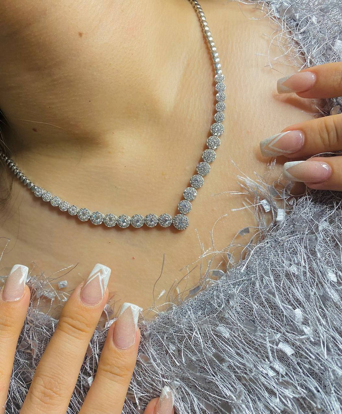 سرویس نقره جواهری زنانه کد 60052