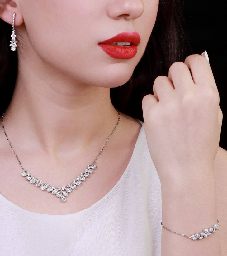 سرویس نقره جواهری زنانه کد 60287
