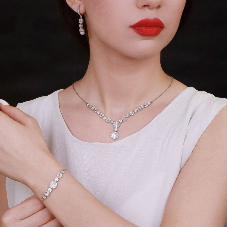 سرویس نقره جواهری زنانه کد 60305