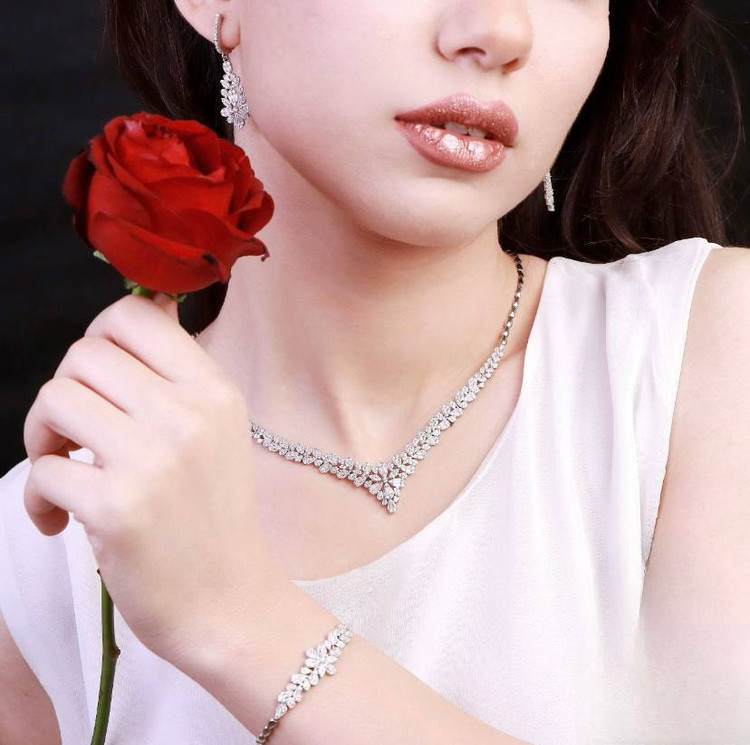 سرویس نقره جواهری زنانه کد 60357