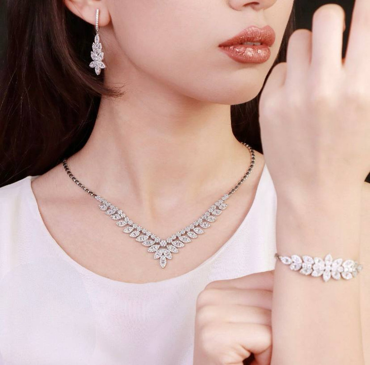 سرویس نقره جواهری زنانه کد 60365