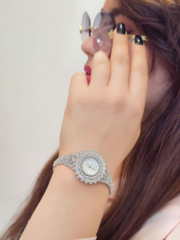 ساعت نقره جواهری زنانه کد 80204