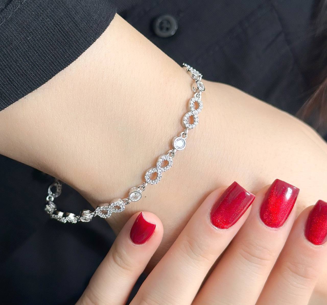 دستبند جواهری نقره زنانه کد 30545