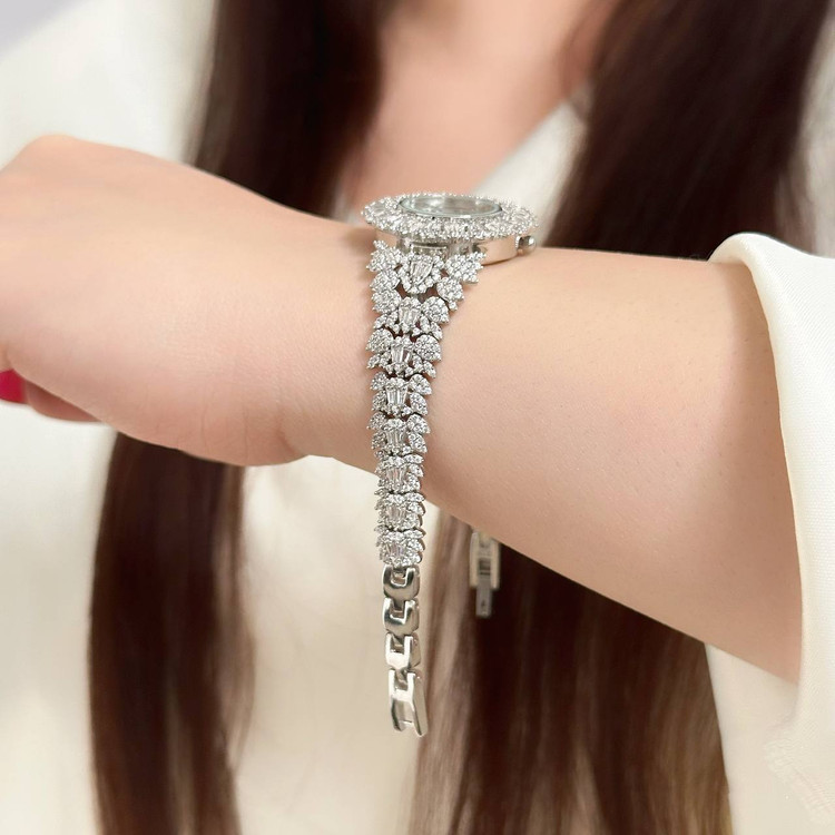 ساعت نقره جواهری زنانه کد 80283