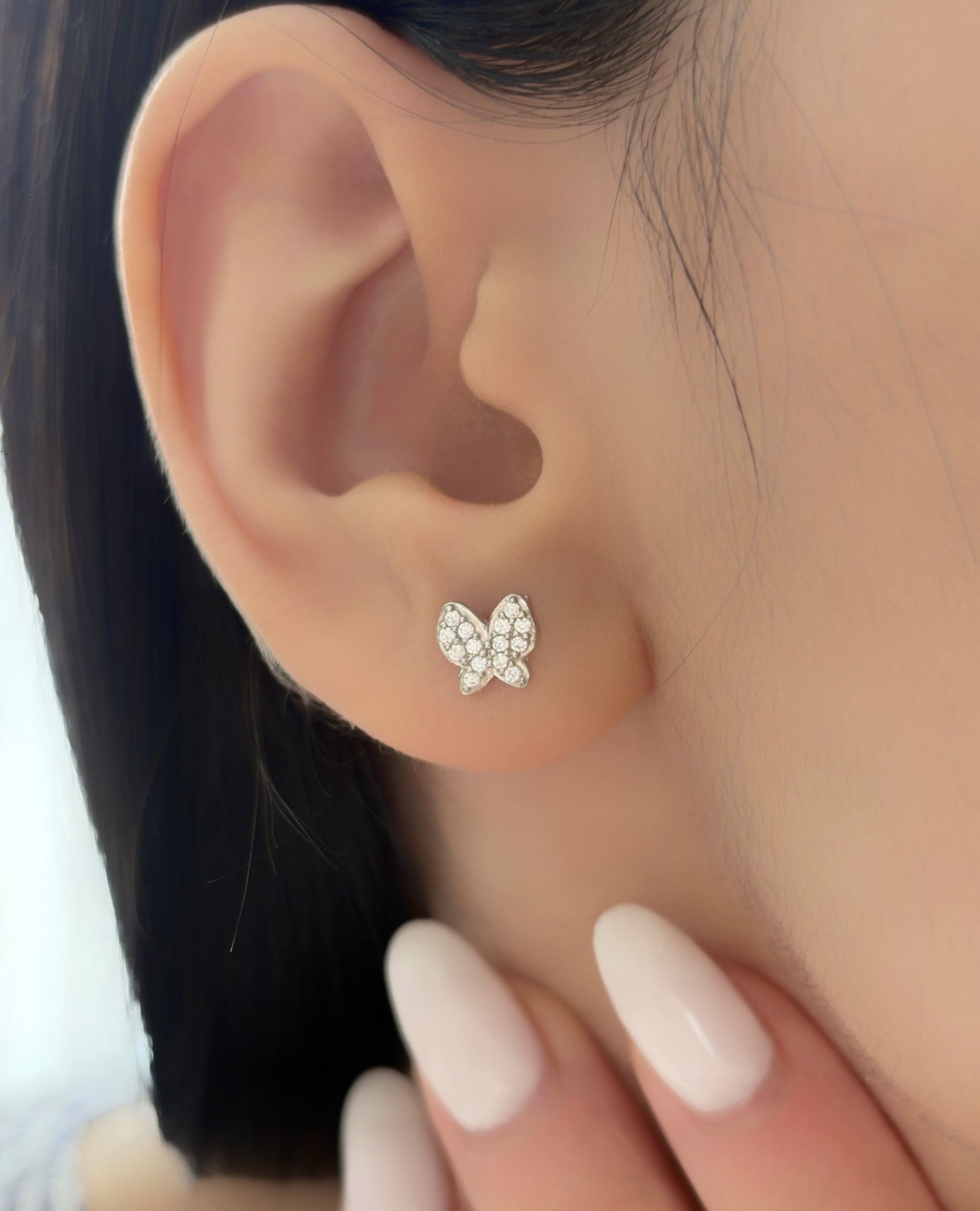گوشواره نقره زنانه مدل پروانه کد 0178