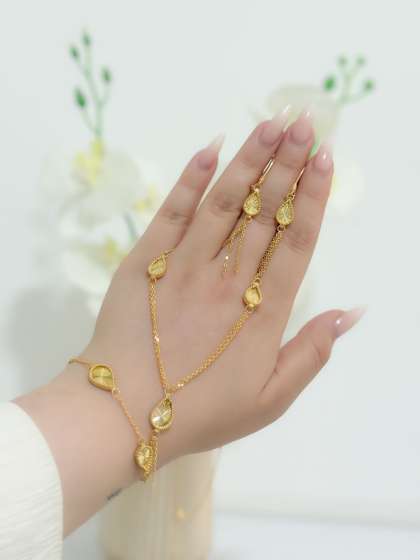 سرویس نقره اشک تراش جواهری زنانه کد 60804