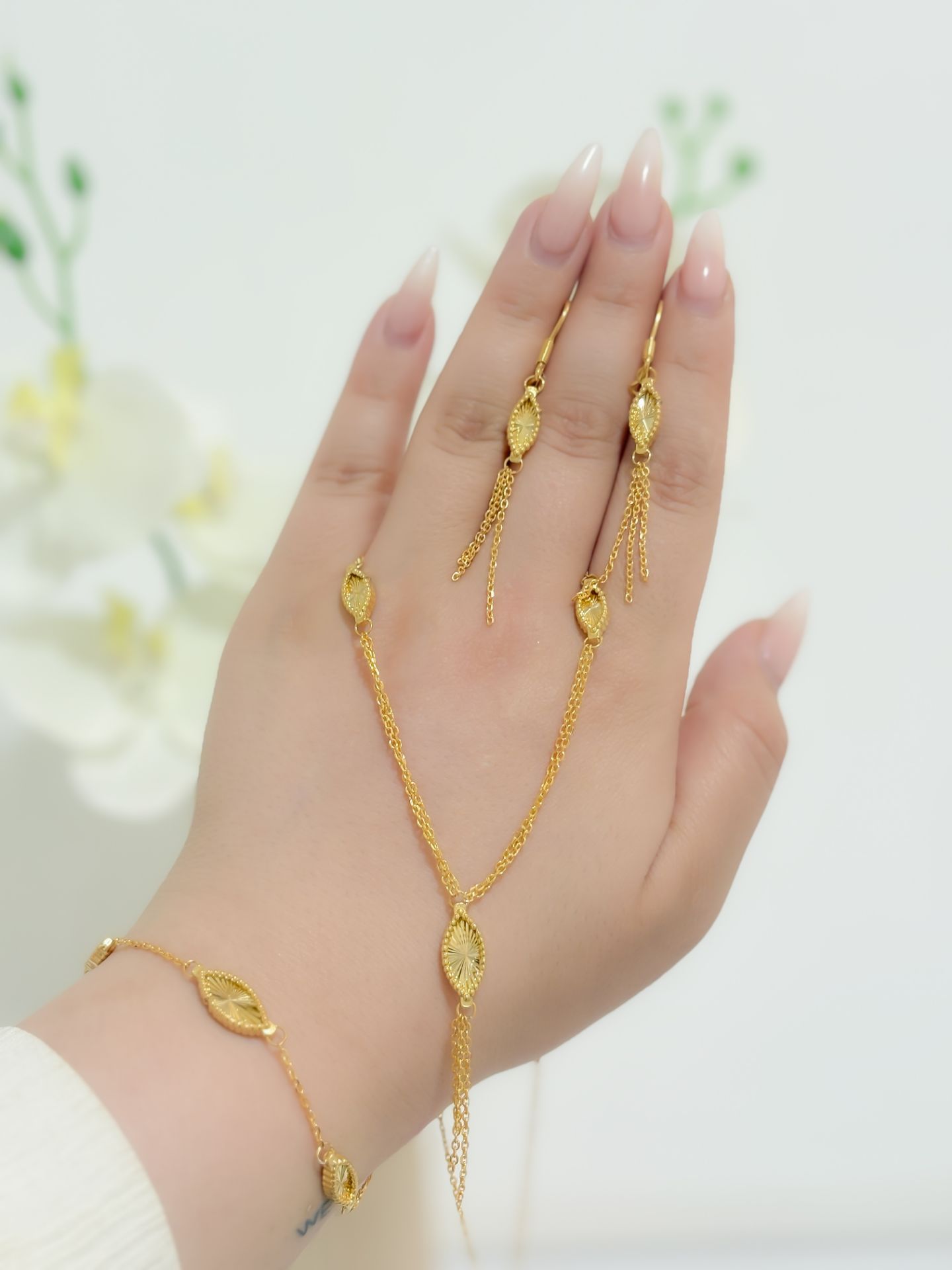 سرویس نقره اشک تراش جواهری زنانه کد 60805