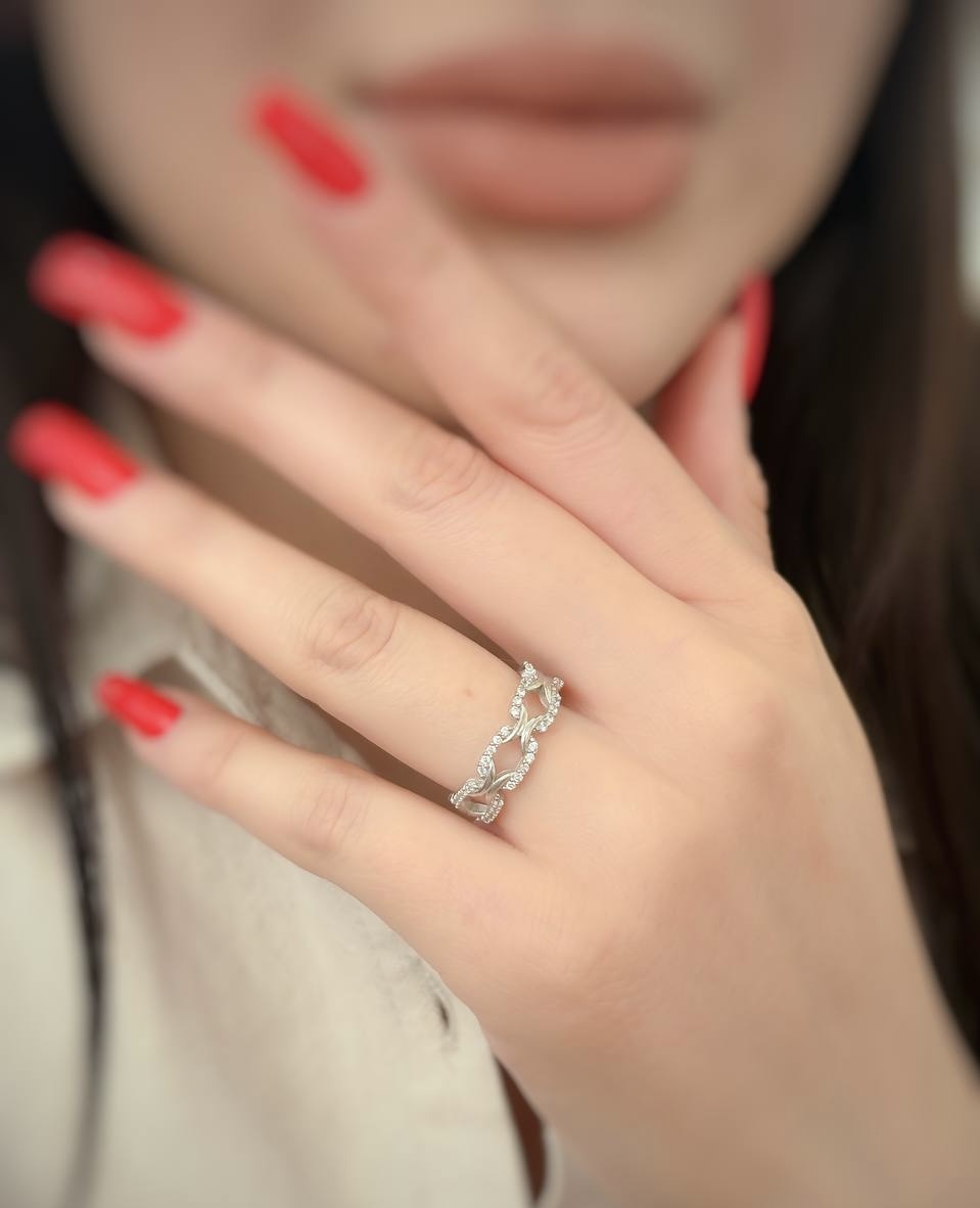 انگشتر نقره جواهری کد 11370