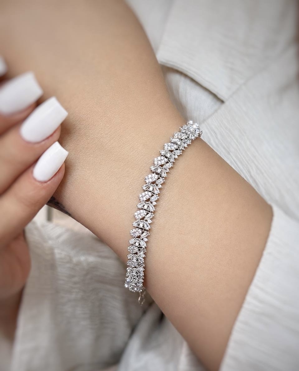 دستبند مجلل نقره زنانه کد 30768